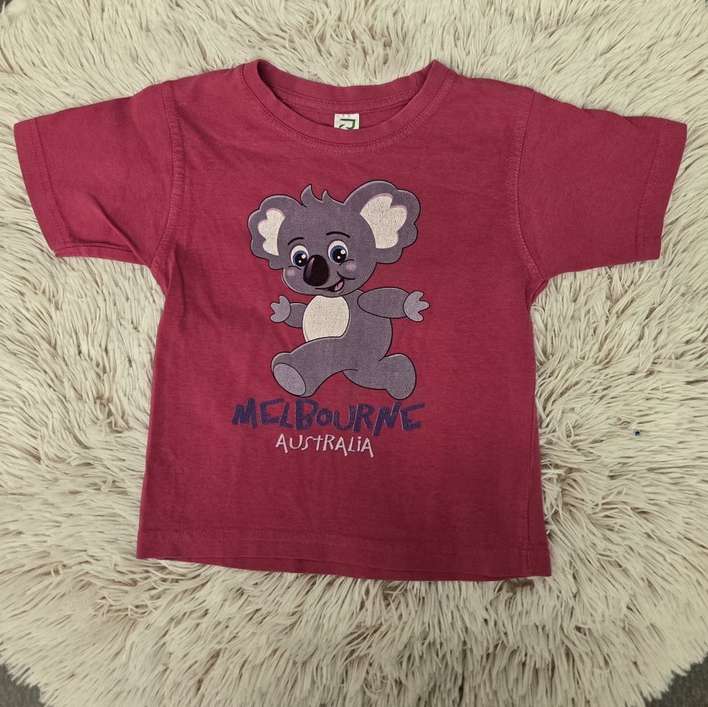Melbourne Australia Koala Bear Pink T-shirt 100% Cotton 2T